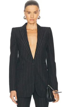 Alexander McQueen Pinstripe Blazer in - Black. Size 40 (also in ).