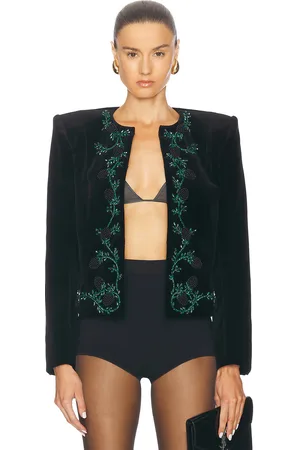 Balmain Side To Side Embroidered Mure Jacket in - Black. Size 36 (also in ).