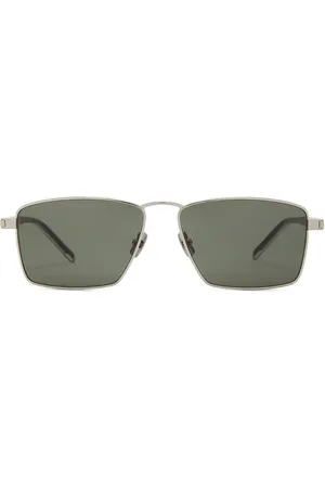 Saint Laurent Metal Square Sunglasses in - Metallic Silver. Size all.