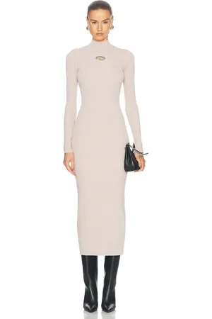 Diesel Long Sleeve Midi Dress in - Cream. Size M (also in S).