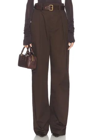 Helsa Paperbag Pant in - Chocolate. Size M (also in S, XS).