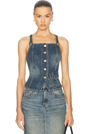Ganni Denim Tank Top in - Denim-Dark. Size 32 (also in 36).