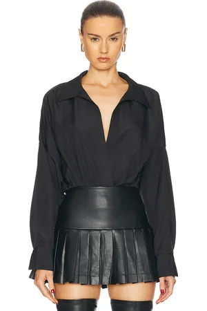Norma Kamali Super Oversized Boyfriend Shirt Bodysuit in - . Size L (also in M, S, XL).