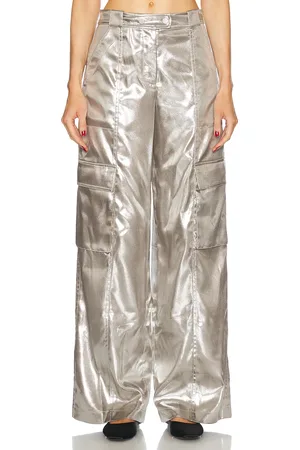 Simkhai Beatriz Wide Leg Cargo Pant in - Metallic . Size 0 (also in 2, 4, 6).