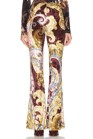 Etro Flare Pant in - Brown,Yellow. Size 40 (also in ).