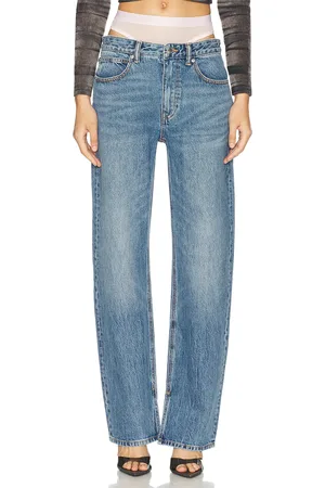 Alexander Wang Split Hem Wide Leg in - Denim-Medium. Size 25 (also in 30, 31).