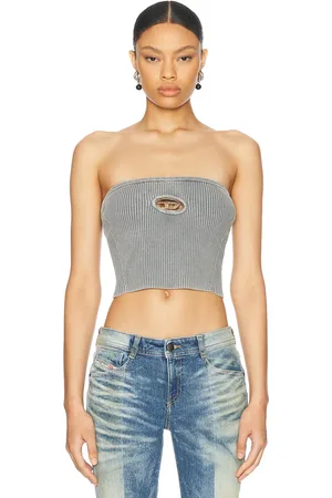 Diesel Cropped Tube Top in - Blue. Size L (also in M, S, XS).