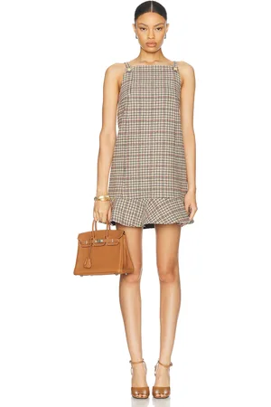 Ganni Check Mini Dress in - Red. Size 32 (also in 36, 40).
