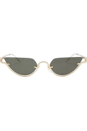 Gucci GG Upside Down Cat Eye Sunglasses in - Metallic Gold. Size all.