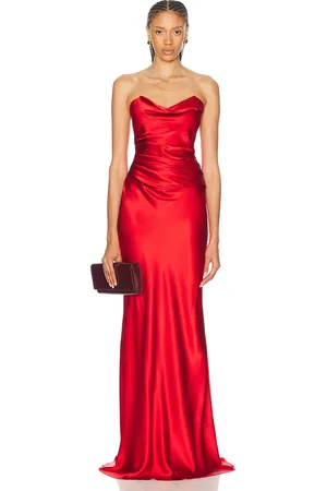 The Sei Cowl Bustier Gown in - Red. Size 0 (also in 2, 6).