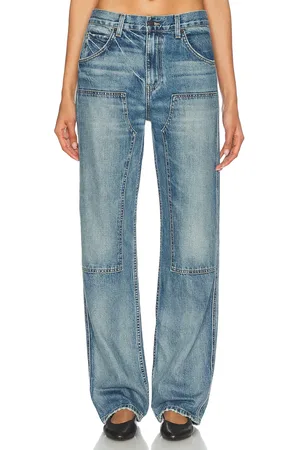 NILI LOTAN Welder Straight Leg in - Denim-Medium. Size 25 (also in 29).