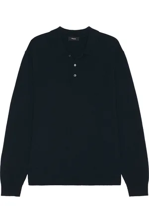 THEORY Hilles Cashmere Polo in - Blue. Size L (also in M, S, XL/1X).