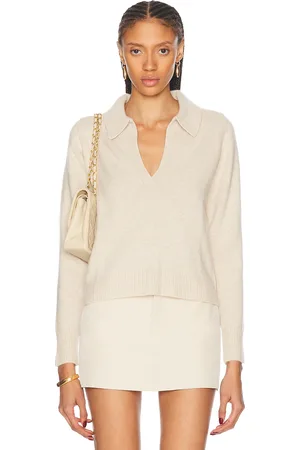 SPRWMN Henley Cashmere Sweater in - Beige. Size L (also in M).