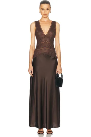 RONNY KOBO Naila Dress in - Brown. Size L (also in M, XL).
