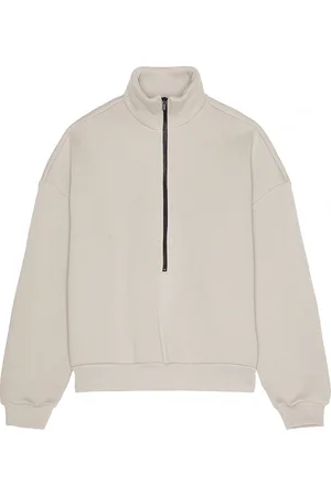 FEAR OF GOD Fleece Half Zip Mockneck in - Cream. Size XL/1X (also in ).