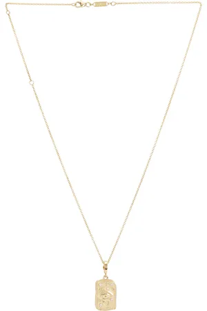 Azlee Guardian Medium Relic Coin Necklace in - Metallic Gold. Size all.