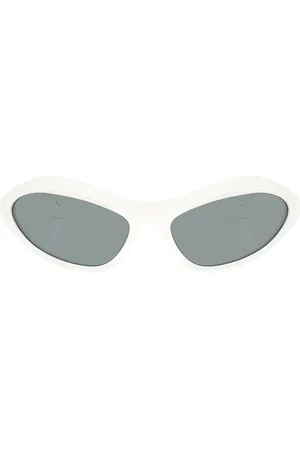 Prada Oval Sunglasses in - White. Size all.