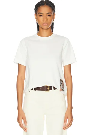 Burberry Check T-shirt in - Ivory. Size L (also in M, S, XS).