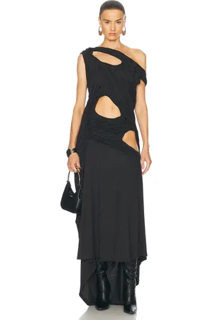 DI PETSA One Shoulder Midnight Dress in - Charcoal. Size L (also in M, S).