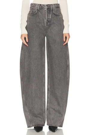 GRLFRND X Emily Gemma Paola Barrel Leg Jean in - Grey. Size 23 (also in 24, 25, 28).