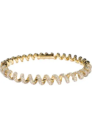 Boochier Slinkee Diamond Bangle Bracelet in - Metallic Gold. Size 17 (also in ).