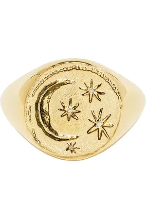 Azlee Cosmic Coin Ring in - Metallic Gold. Size 5 (also in 6, 7).