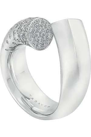 Tabayer Oera Pave Ring in - Metallic Silver. Size 50 (also in 52, 56).