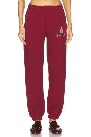 Sporty & Rich Vendome Embroidered Sweatpant in - Burgundy. Size L (also in M).