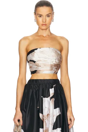 HEMANT AND NANDITA Niru Runiruched Bustier Top in - Black. Size S (also in XS).