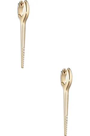 Melissa Kaye Lola Medium Needle Earrings in - Metallic Gold. Size all.