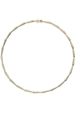 Melissa Kaye Lola Linked Necklace in - Metallic Gold. Size all.