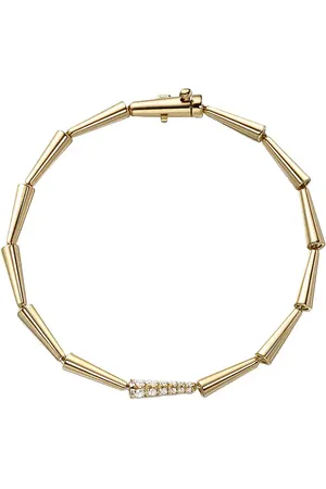 Melissa Kaye Lola Linked Bracelet in - Metallic Gold. Size all.