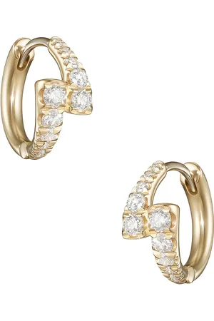 Melissa Kaye Lola Huggie Hoop Earrings in - Metallic Gold. Size all.