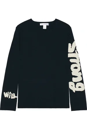 Comme des Garçons Intarsia Strong Will Pullover in - Blue. Size M (also in S, XL).