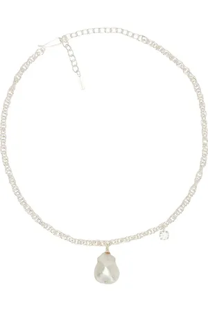 COMPLETEDWORKS Baroque CZ Necklace in - Metallic Silver. Size all.