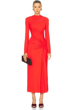 Simkhai Ferrera Midi Dress in - Red. Size 0 (also in 2, 4, 6).
