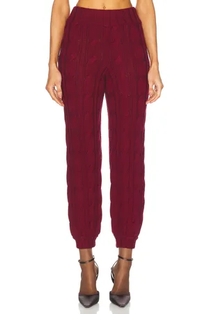 Rowen Rose Wool Jogger Pant in - Wine. Size L (also in S, M).