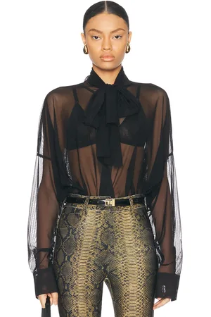 Norma Kamali Super Oversized Boyfriend Shirt Bow Bodysuit in - . Size L (also in XL).