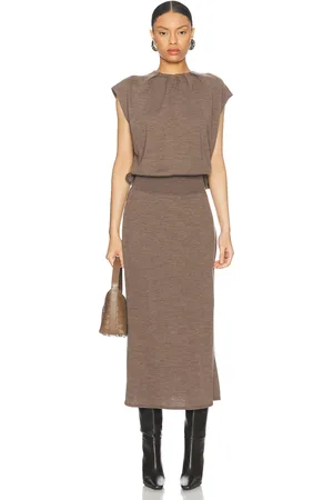 Simkhai Xion Draped Cape Dress in - Brown. Size L (also in M, S, XL, XS).