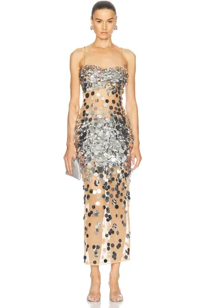 Retrofete Mischa Dress in - Metallic Silver. Size L (also in S, M, XL).