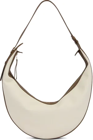 Khaite Augustina Canvas Hobo Bag in - Cream. Size all.