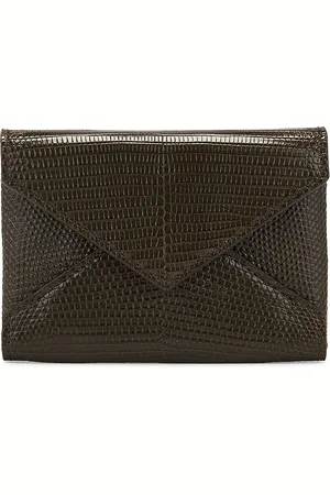 Saint Laurent Lizard Credit Card Case in - Brown. Size all.