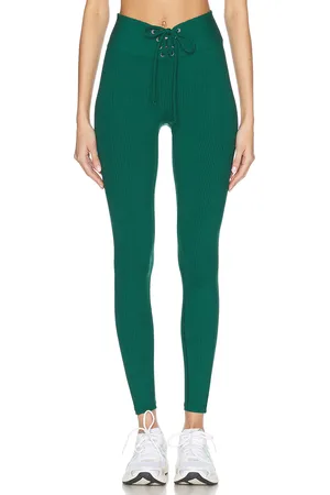 YEAR OF OURS Ribbed Football Legging in - Dark Green. Size L (also in XS).
