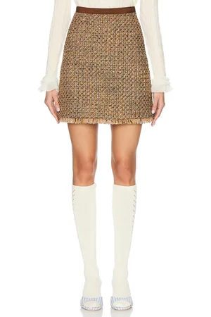 VALENTINO Fantasy Tweed Skirt in - Brown. Size 36 (also in 38, 40).