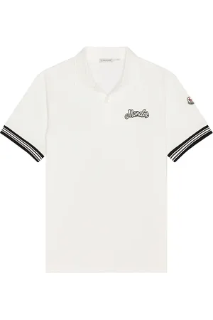 Moncler Short Sleeve Polo in - White. Size L (also in M, S, XL/1X).