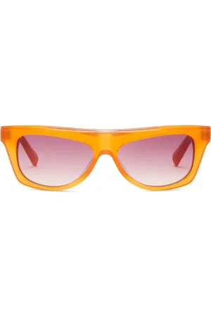Jacquemus Pina Sunglasses in Milky Amber Silver & Rose - Orange. Size all.