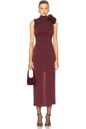 MAGDA BUTRYM Sleeveless Midi Dress in - Burgundy. Size 38 (also in ).