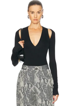 LAPOINTE Jersey V Neck Bodysuit in - . Size L (also in ).