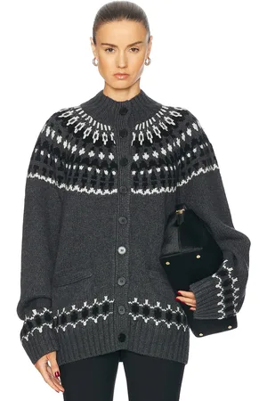 EAVES Jen Fair Isle Cardigan in - Grey. Size S (also in ).
