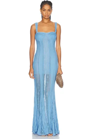 CHARO RUIZ IBIZA Gaia Long Dress in - Blue. Size L (also in M).